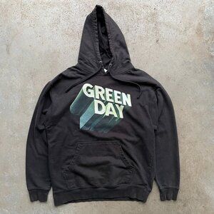 Green Day Hella Mega US Tour Hoodie Sweatshirt Black Size: L Punk Rock Pop